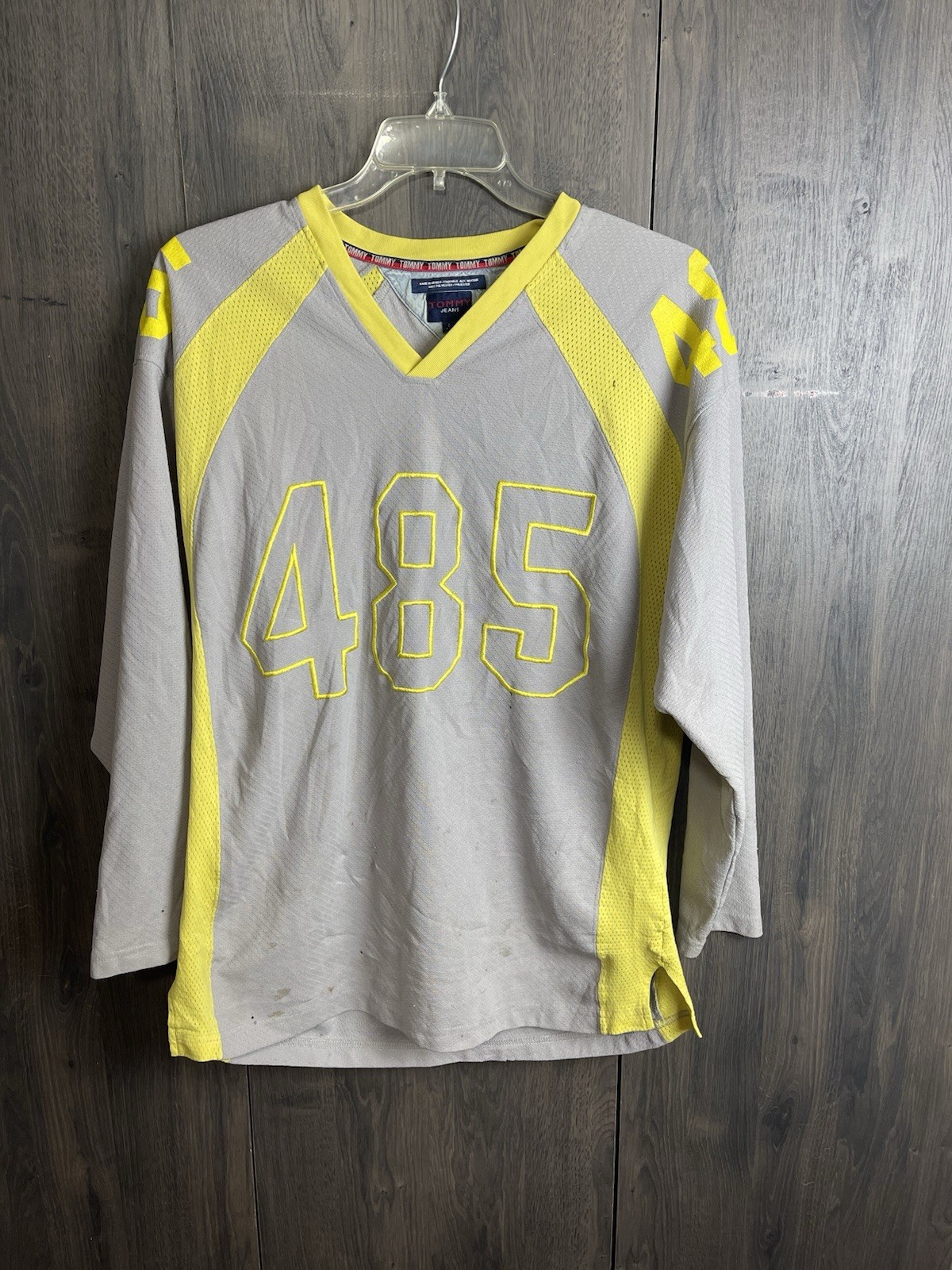 Vintage Tommy Hilfiger Jeans Sport Edition Hockey Jersey Mens XL 485 Gray gallery