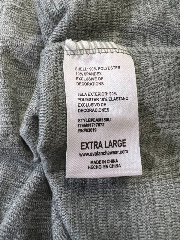 Avalanche Sweater Mens Extra Large Gray Quarter Zip Top Stand Up Pullover gallery