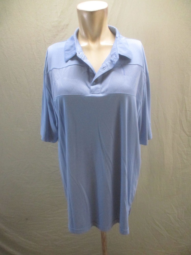 Nicklaus Size L Mens Blue Short Sleeve Collared Activewear Eco Choice Polo 057