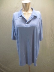 Nicklaus Size L Mens Blue Short Sleeve Collared Activewear Eco Choice Polo 057