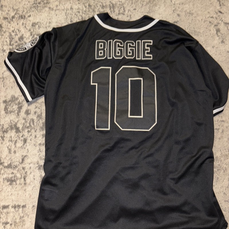Bad Boy Biggie #10 Black Baseball Jersey XL Button-Up Shirt gallery