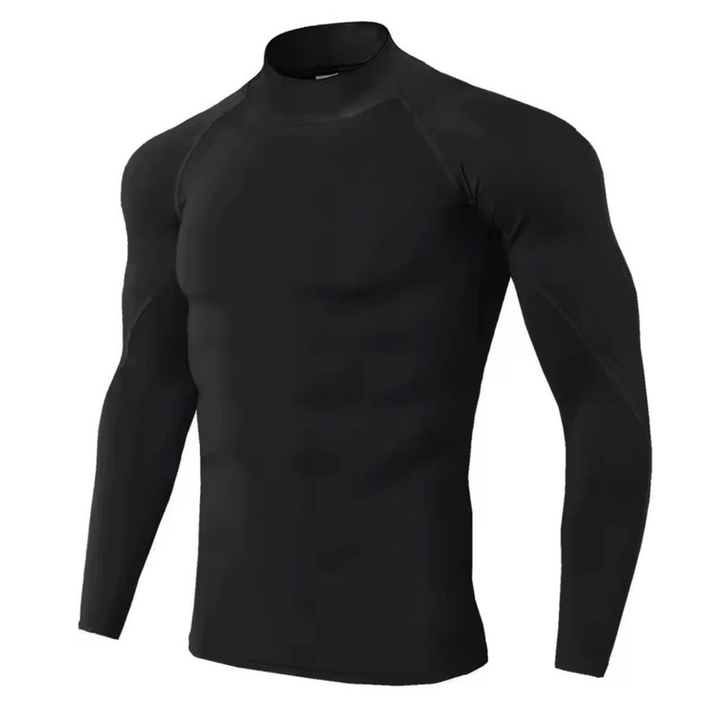 Men Long Sleeve Compression Shirt Pro Premium Gym Fitness Running Athletic Top gallery