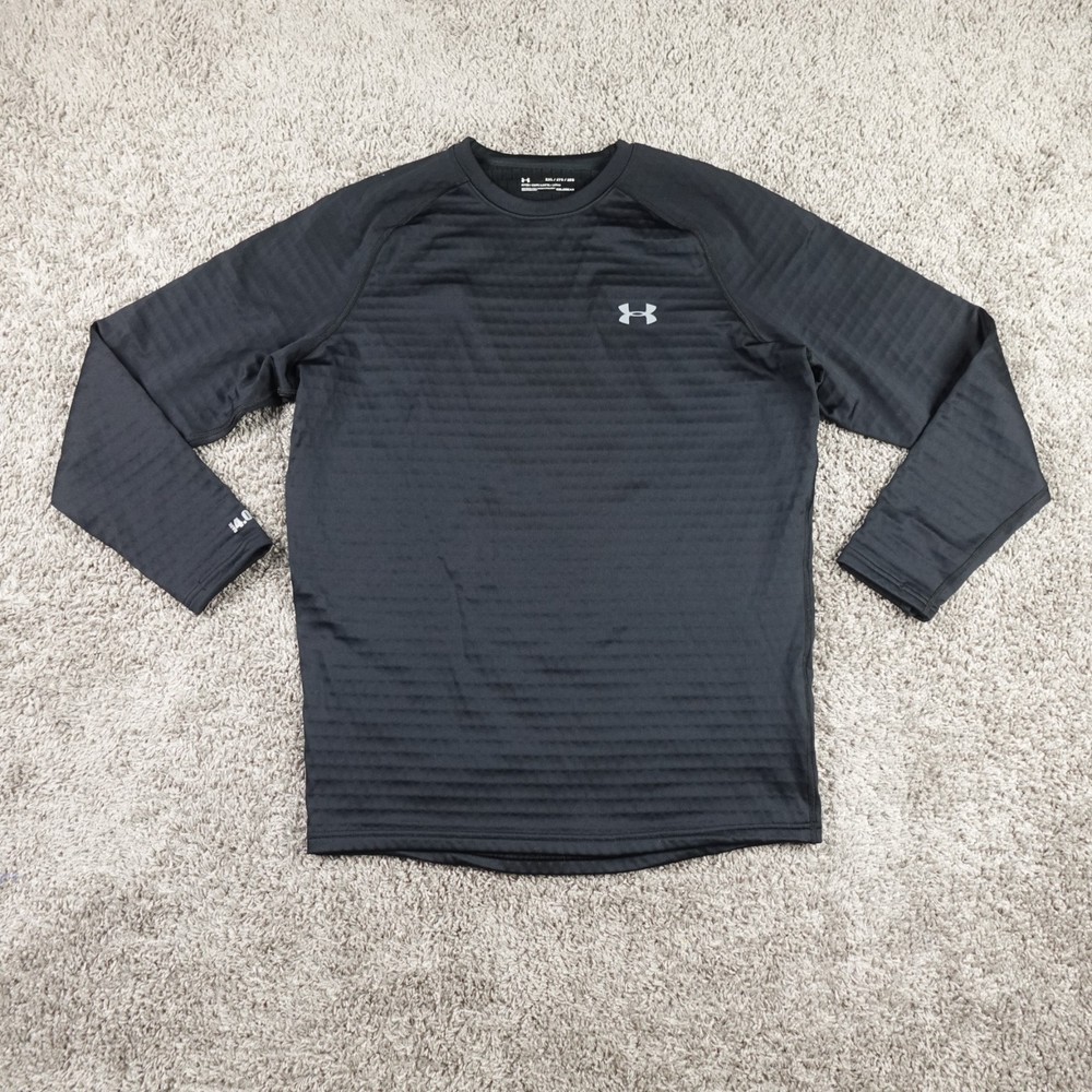 Under Armour Base Layer 4.0 Shirt Mens 2XL Black Coldgear Fitted Waffle Grid