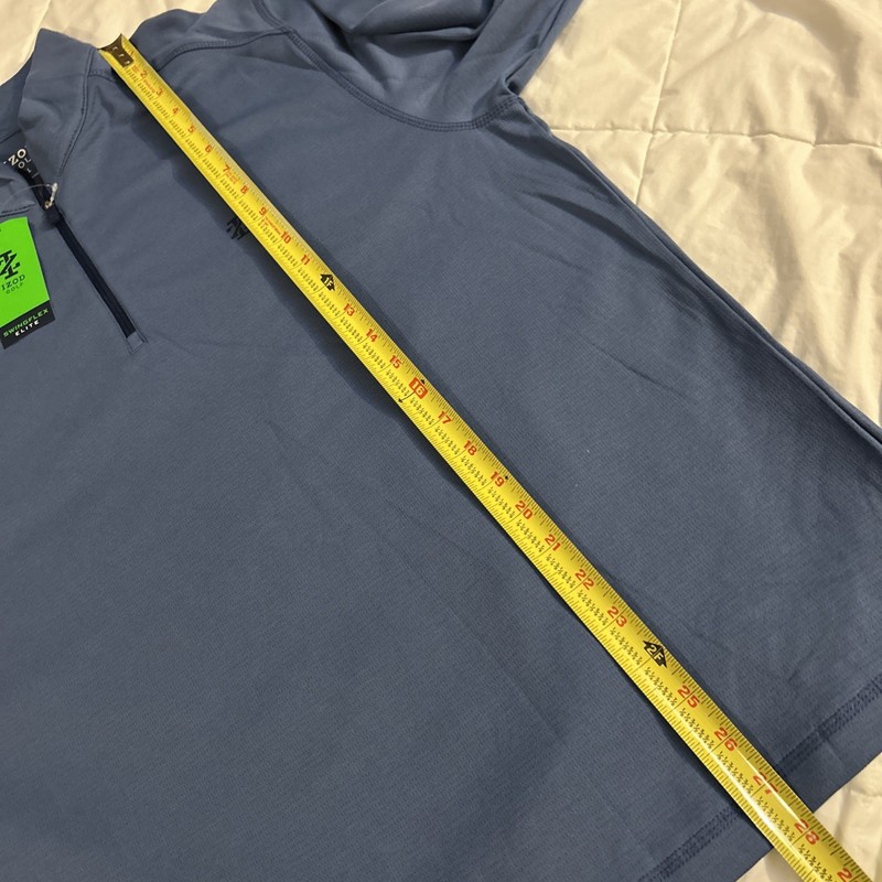 IZOD Golf Pullover Shirt Mens Large Blue SwingFlex Elite 1/4 Zip Stretch $70 NWT gallery