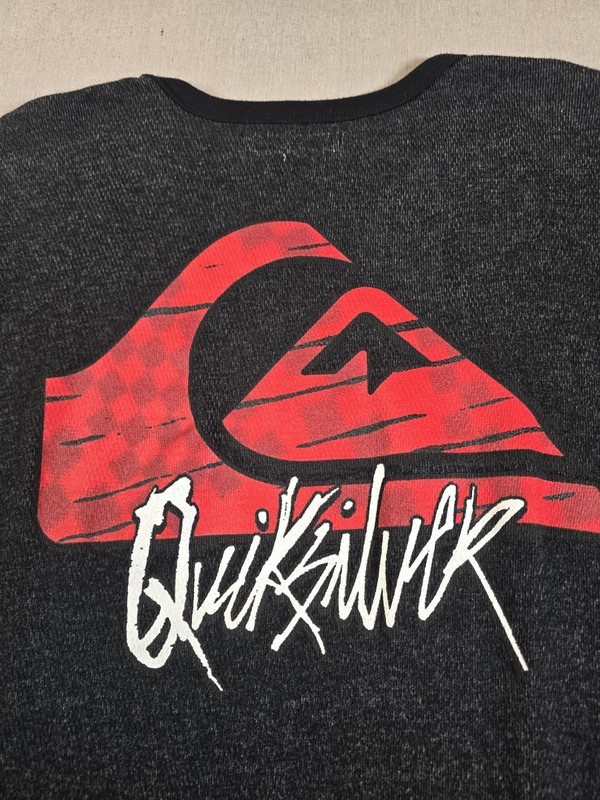 Quicksilver Long-Sleeve Thermal Waffle-Knit Graphic Shirt (Black) Men's L Y2K gallery