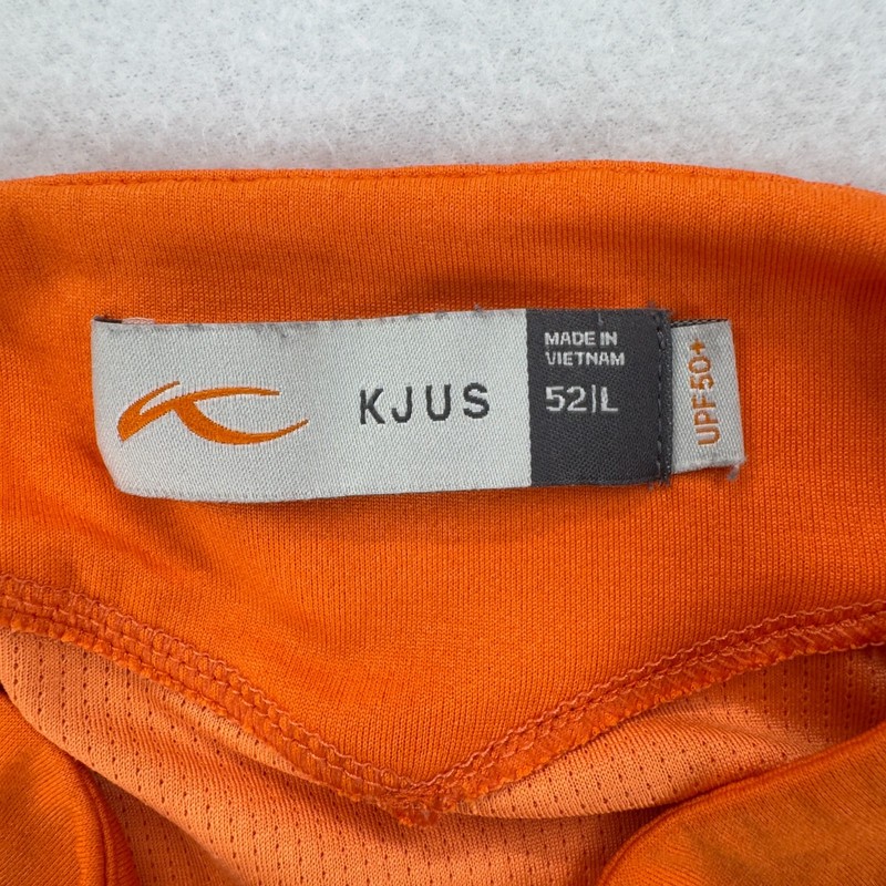 KJUS Shirt Mens Large Orange Keano Half Zip Golf Pullover Beaver Creek UPF50 gallery