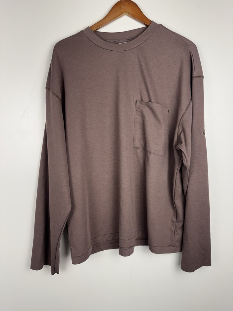 Nike Tech Pack Long Sleeve Shirt Oversized Fit Plum Mens Sz L Athletic Comfort
