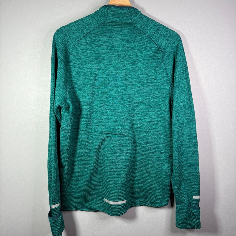 Nike Men’s Green 1/4 Zip Pullover Long Sleeve Size M Dri-Fit With Waffle Lining gallery
