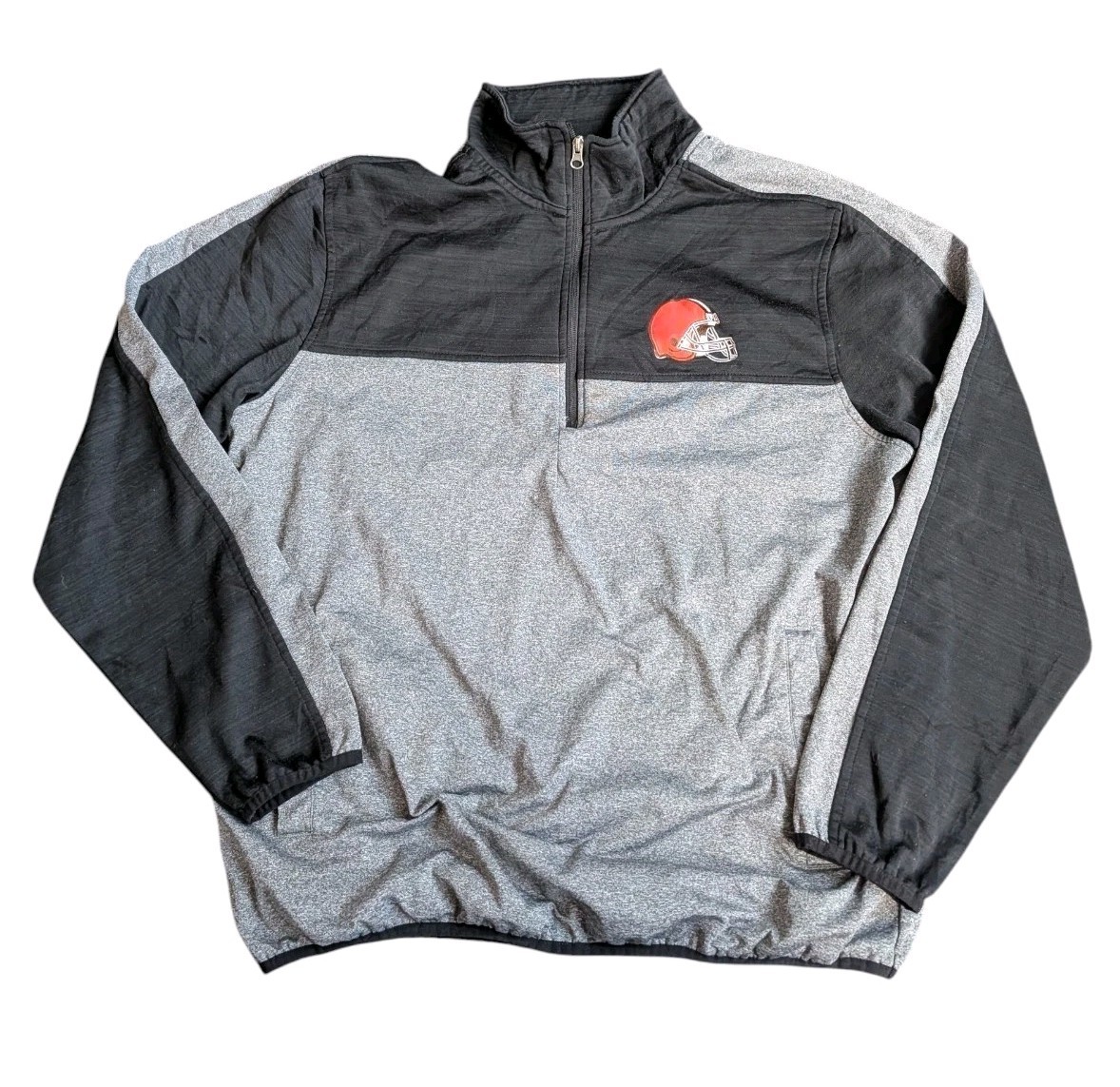 NFL Cleveland Browns 1/4 Zip Pullover Large Grey/Black Free Post gallery