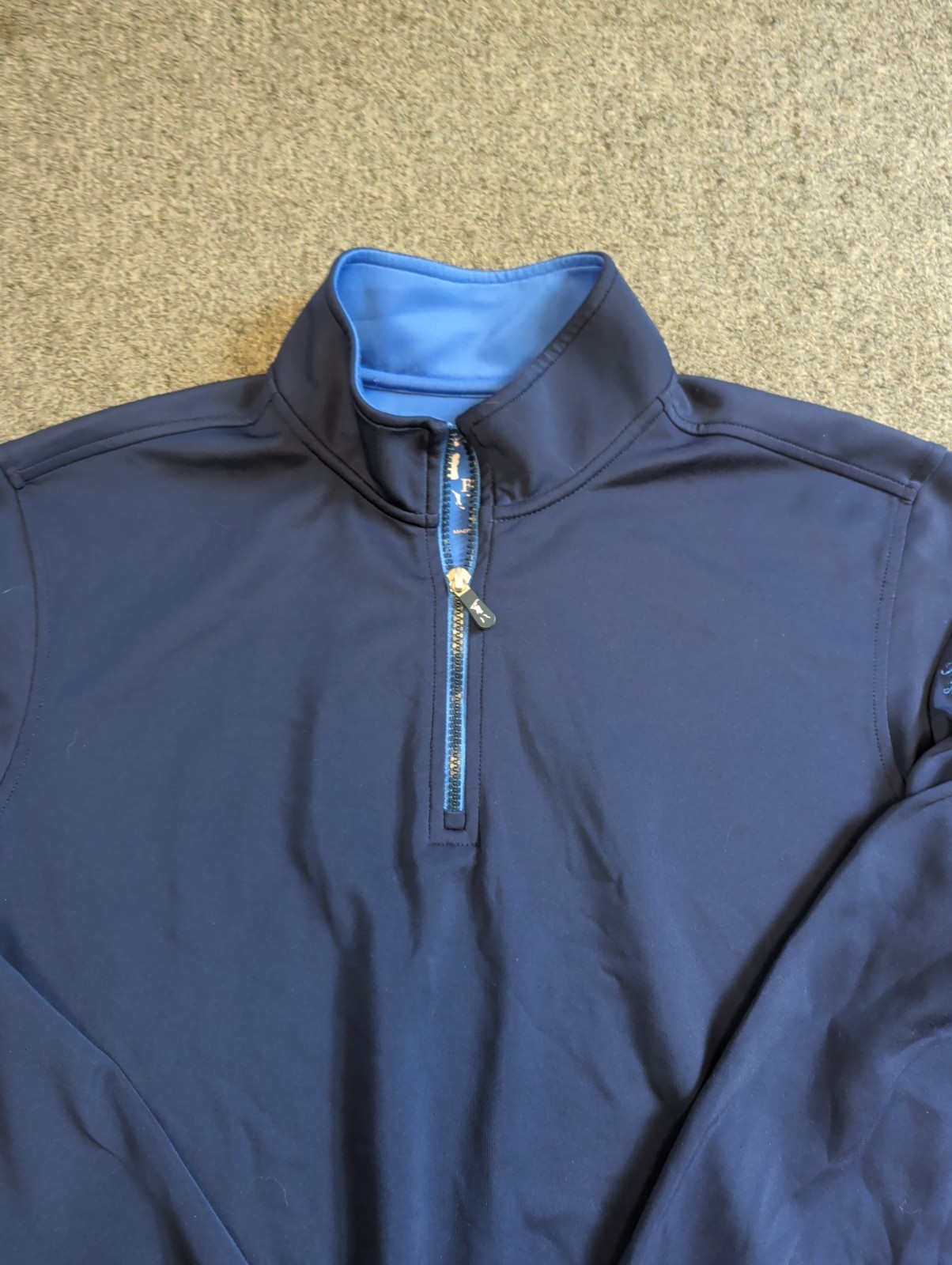 MENS FAIRWAY & GREENE F&G TECH NAVY BLUE 1/4 ZIP GOLF PULLOVER LARGE TRUMP gallery