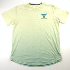 Under Armour Project Rock Short Sleeve Tee Shirt Yellow Green Fade Men’s XL