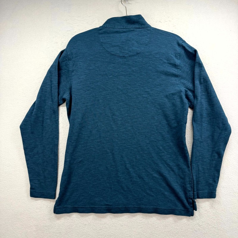 Fish Hippie Shad Point 1/4 Zip Pullover Men Medium Heather Teal Casual Mock Neck gallery