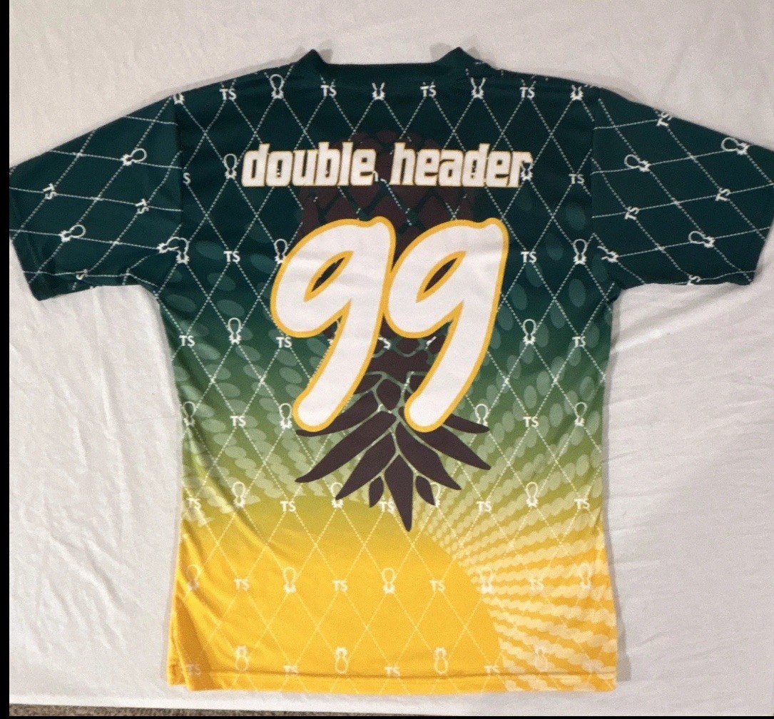 ALT Swingers Kinky Adult Sexy Jersey,Size Men’s L, Grn/Ylw Upside down Pineapple gallery