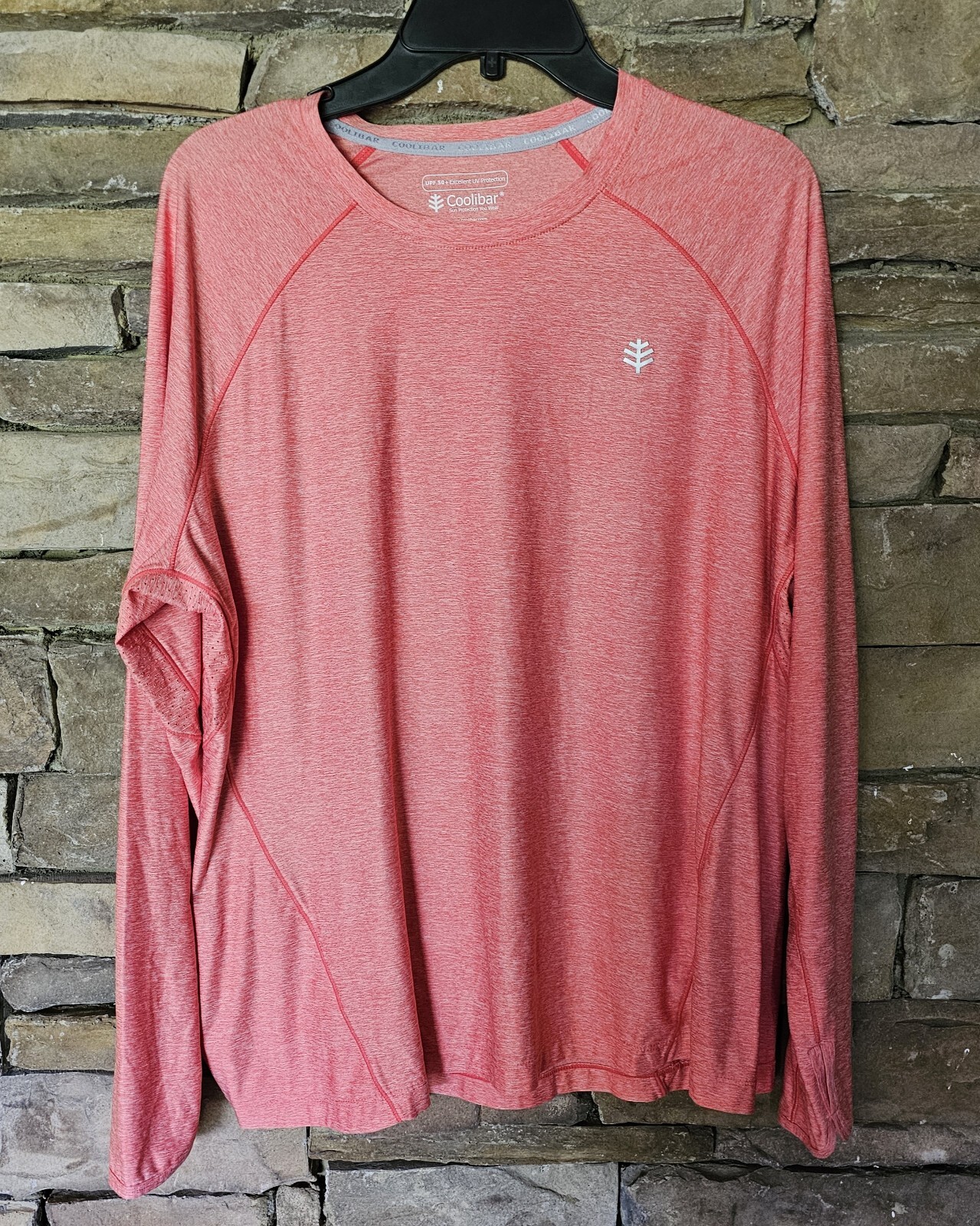 Coolibar CoolTect UPF 50+ Sun Protection Men's XL Long Sleeve Shirt Coral Color gallery