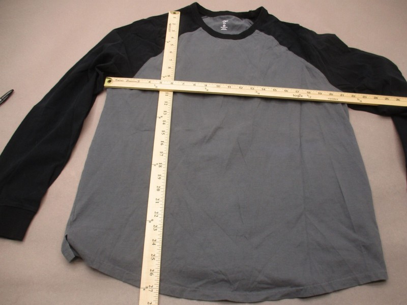 DIP Size XL Mens Gray 100% Organic Cotton Crew Neck Long Sleeve Athletic Top 397 gallery