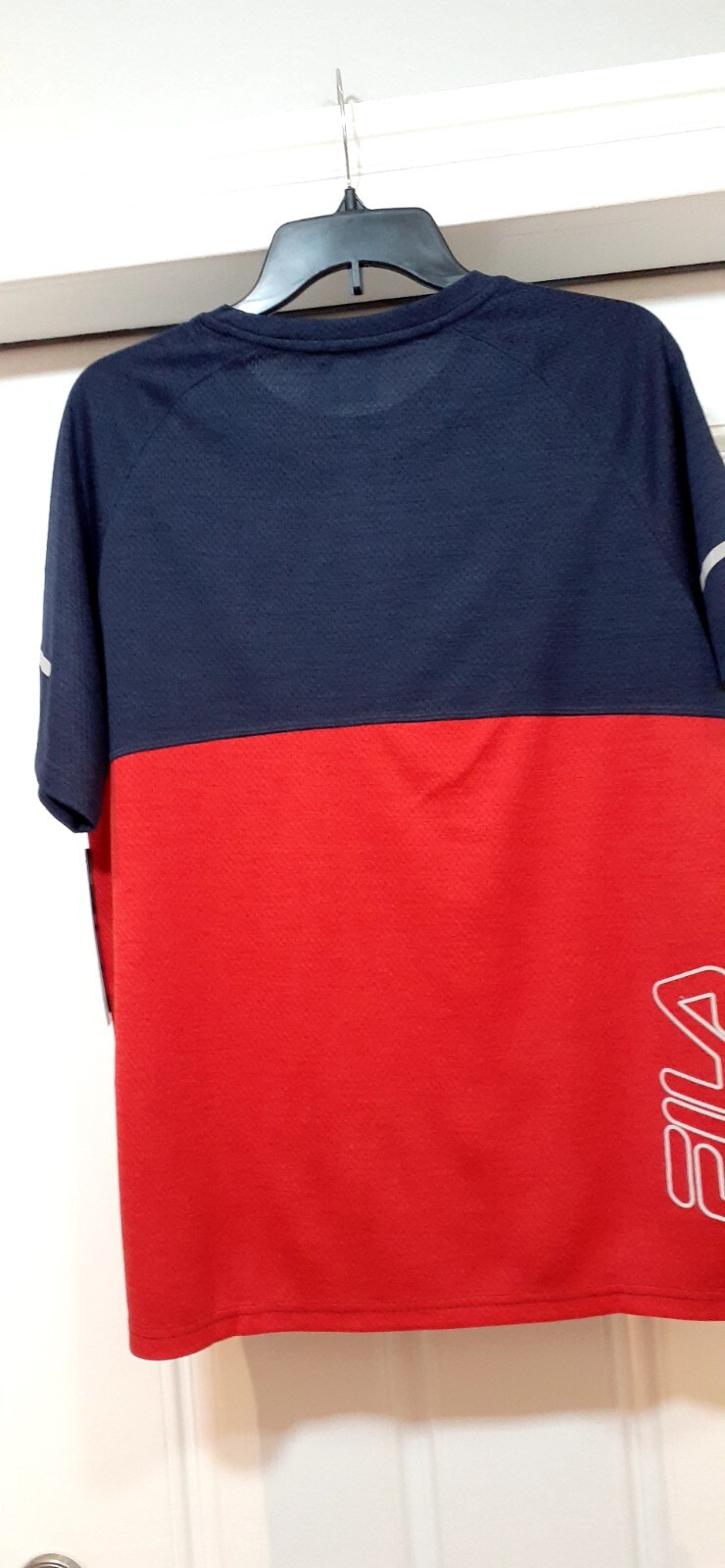 Fila Men Tshirt Blue/ Red Sports Training Shorts sleeves Activewear Size L gallery