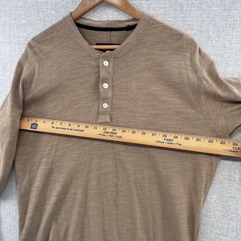 Rag & Bone Henley Shirt Mens XL Brown Slub Long Sleeve Quiet Luxury Minimalist gallery