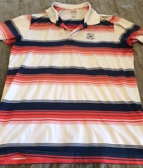 NAVY GOLF COURSE Seal Beach ADIDAS Striped Multicolor LARGE Polo Shirt FREE SHIP