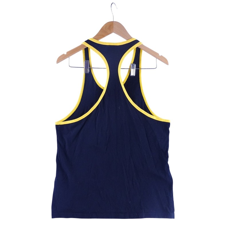 Vintage Golds Gym Venice California Stringer Tank Top Mens S Black Yellow USA gallery