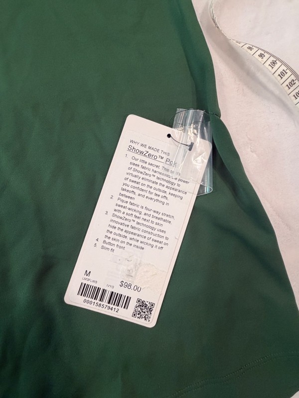 Lululemon Mens ShowZero SlimFit Polo Shirt Sz Medium Ivy Green IVYG gallery
