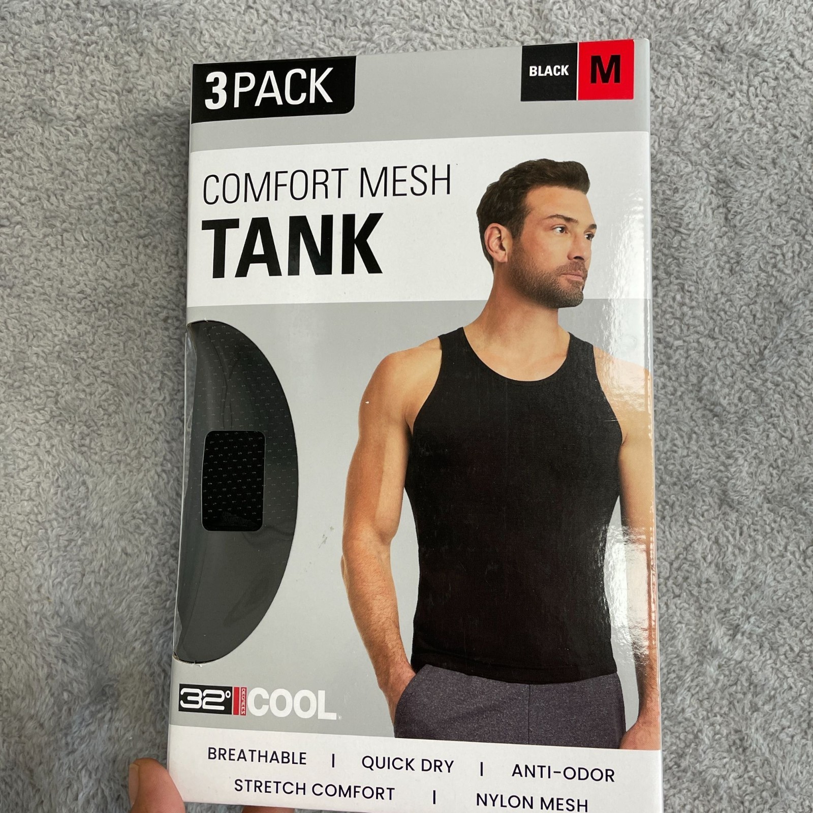 NEW 32 Degrees Cool Men's M Comfort Mesh Tank 3 Pack Black gallery