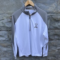Tobacco Road Golf Zero Restriction 1/4 Quarter Zip Pullover Medium Jacket White