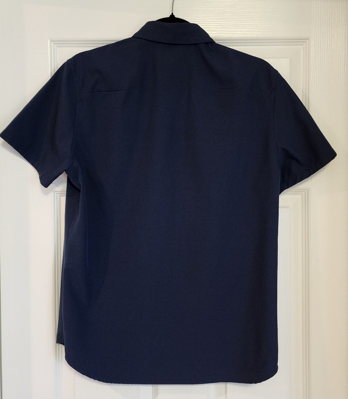 01.ALGO Navy Quick Dry Performance Shirt | Men's Small | Moisture Wicking UPF 40 gallery