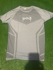 Men’s Athletic Fit Gray Breathable Logo Crew Neck T-Shirt for Gym young la sizes