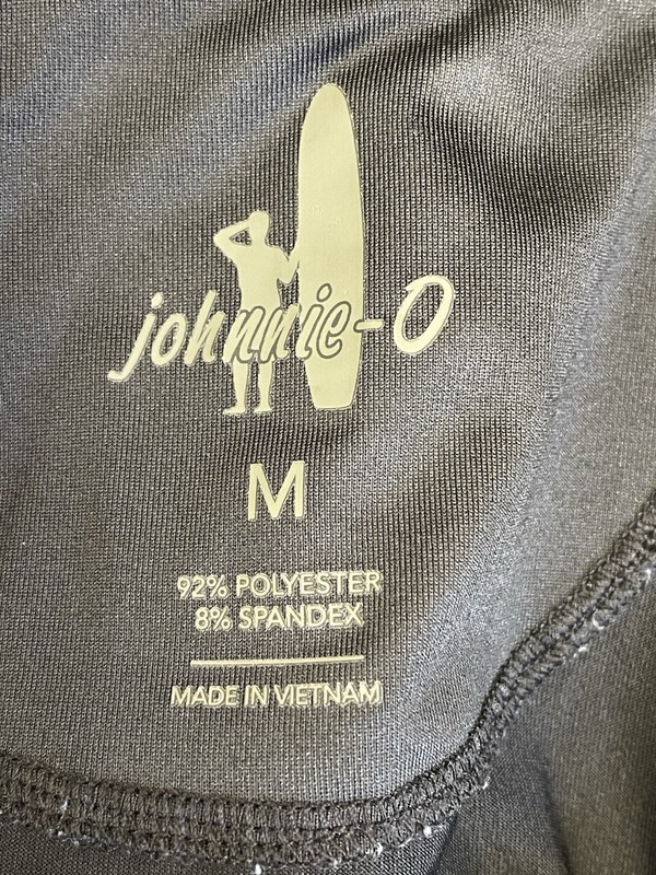 Johnnie-O Men’s M Black Performance 1/4 Zip Pullover Stretch Golf Surf Logo gallery