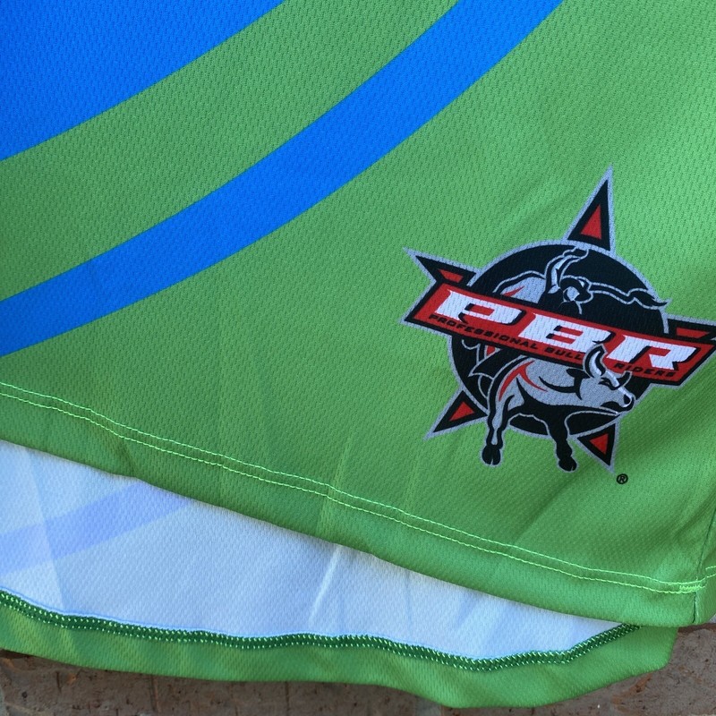 PBR Professional Bull Riders PNEU DART Merritt Sponsor Jersey Blue Size Small gallery