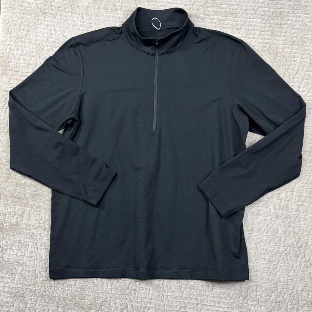 Lululemon Mens Metal Vent Tech 1/2 Zip Pullover Black Long Sleeve Shirt XL