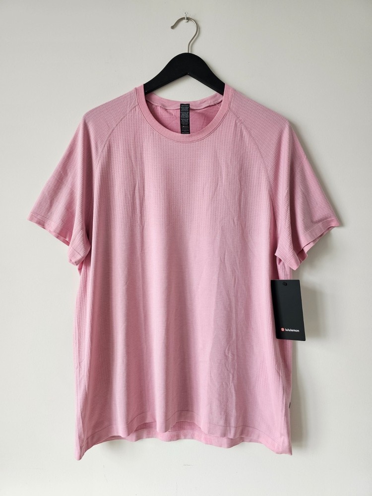 NWT LULULEMON CCLD/VPOR Pink Metal Vent Tech SS Top Shirt Men's XXL