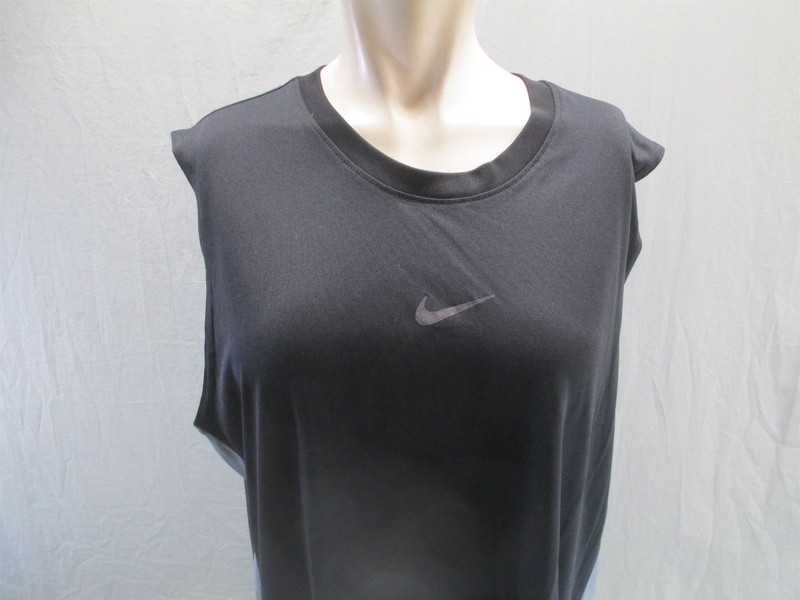 Nike Size L Mens Black Sleeveless Crew Neck Activewear Athletic Sport Tank 548 gallery
