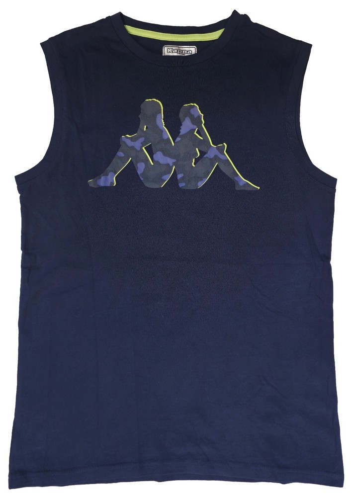 Kappa Sleeveless Activewear Top Men's Dark Blue Fitted Tank Top Size S Polyester