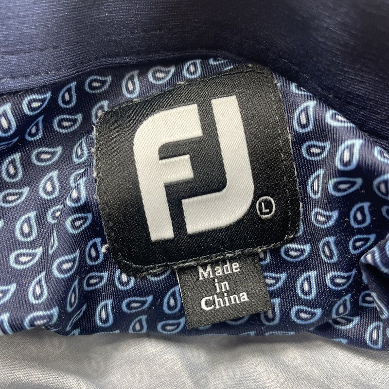 Footjoy Golf Polo Navy Paisley Print All Over Sz Large Trump National Charlotte gallery