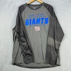 New York Giants Cool Base T-Shirt Athletic Mens 2XL Gray Long Sleeve Majestic