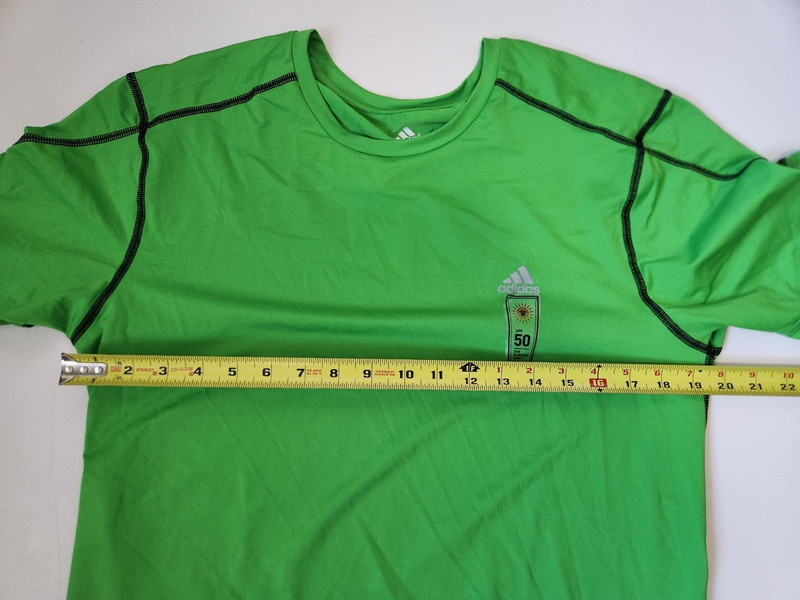 adidas Men's Tech Short-Sleeve Training Tee, Intense Green/Black, L gallery