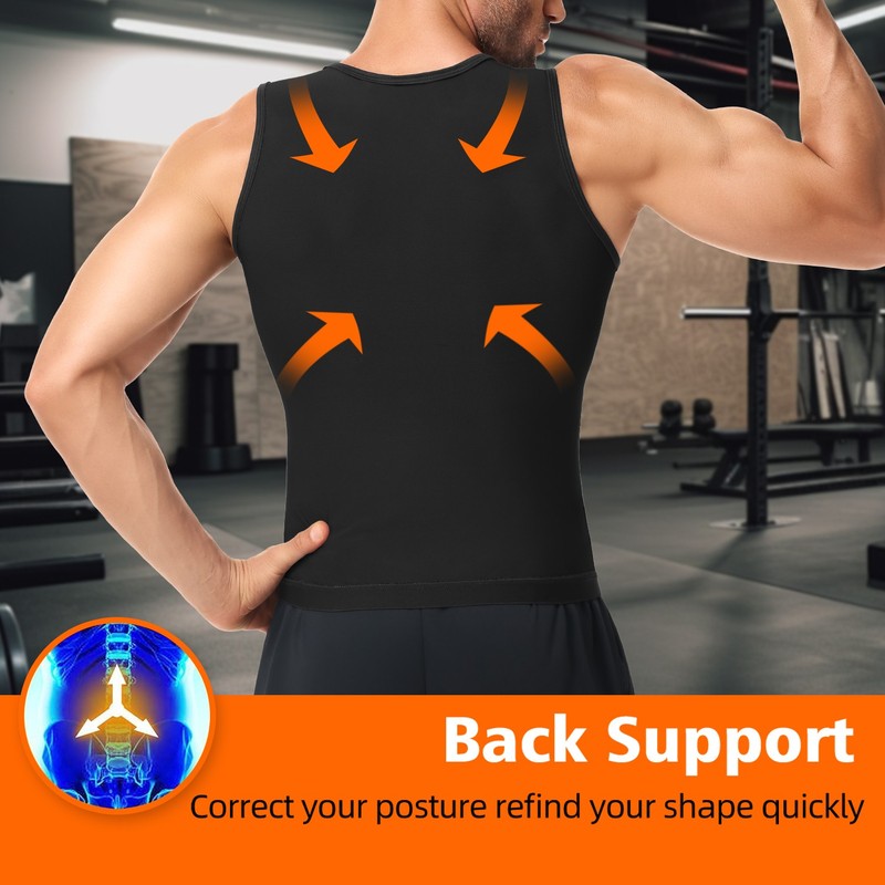 Men Neoprene Sauna Sweat Vest Shapewear Body Shaper Waist Trainer Fat Burner Top gallery
