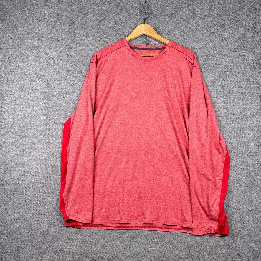 Simms SolarFlex Shirt Mens XL Pink Long Sleeve UPF 50 Fishing Performance gallery