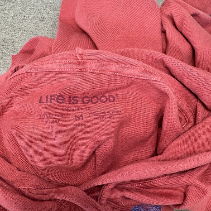 Life Is Good Tee Long Sleeve Hooded Red Fishing Active Outdoor Men M Women L gallery