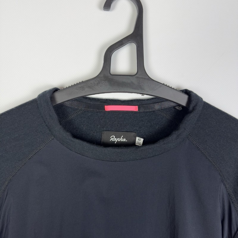 Rapha Merino Windblock Sweatshirt Pullover Wool Mens Black Cycling Wear Nylon XS gallery