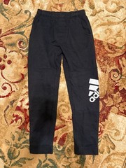 Adidas Boys Black Logo Graphic Fleece Jogger Sweatpants XL
