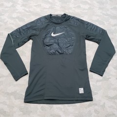 Nike Pro Shirt Mens Small Green Hyperwarm Aeroloft Compression Long Sleeve