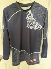 Siege Sports Mens Navy w/Gray Long-Sleeve Rash Guard Shirt Size M