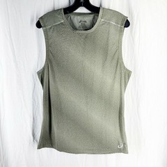 ASICS Mens Dark Green Reflective Quickdry Training Sleeveless Top Size L