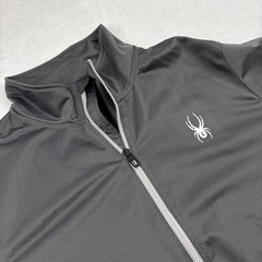 Spyder Pullover Mens M Gray Full Zip High Neck Lightweight Moisture Wicking