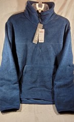 32° Degrees Heat Men’s Thermal Fleece 1/4 Zip Pullover – Egypt Hippo (Blue) – L