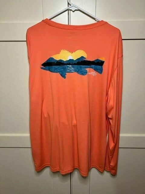 Mens Reel Life Orange Sun Defender Long Sleeve Shirt Size XXL gallery