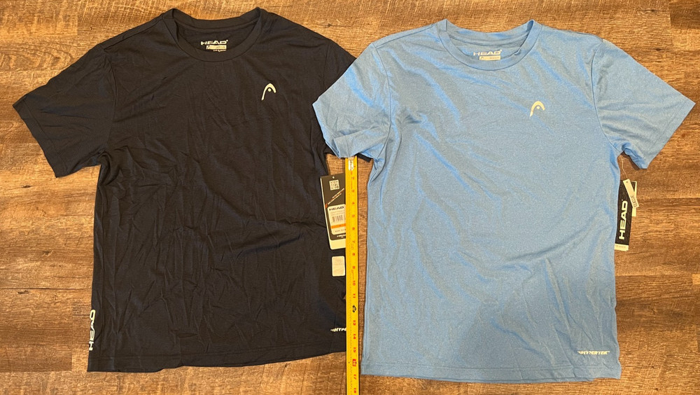 Head Reflective Running Shirts Hypertek Dri-Motion Mens M (X2) Blue