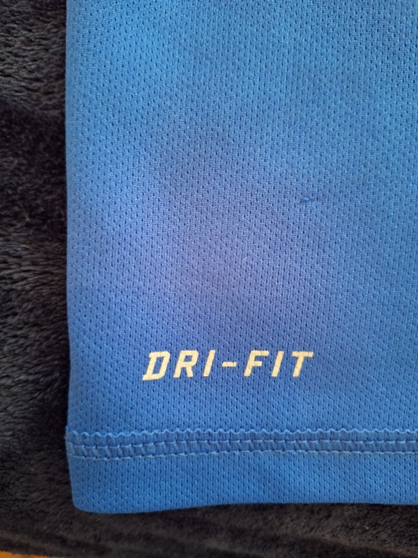 Nike Swim Dri Fit Mens Shirt Royal Blue Block Letters Logo UPF 40+ SZ XL gallery